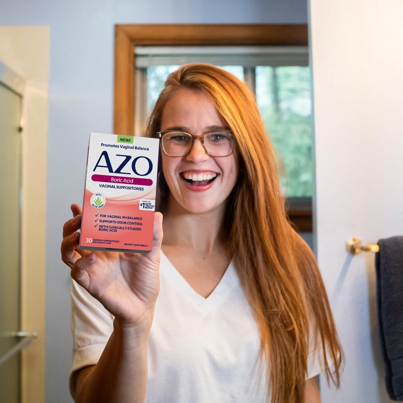 AZO Boric Acid Vaginal Suppositories, Helps Support Odor Control and Balance Vaginal PH with Clinically Studied Boric Acid, Non-GMO, 30 Count (Pack of 2) - Image 3